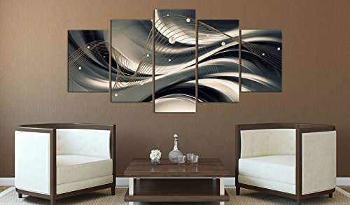 Acoustic Canvas Wall Art Abstract 80x40 in - 5pcs Home Decor Framed Stretched Picture Photo Painting Artwork for Living Room