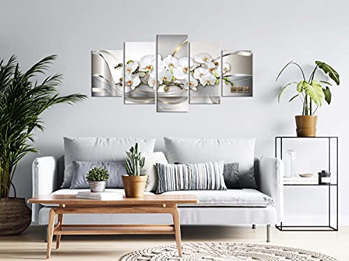 Wall Art Flowers Orchid 5pcs Home Decor Framed Stretched Picture Photo Painting Artwork for Living Room Floral Nature Botanical