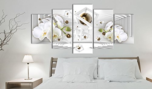 Wall Art Flowers Orchid 5pcs Home Decor Framed Stretched Picture Photo Painting Artwork for Living Room Floral Nature Botanical
