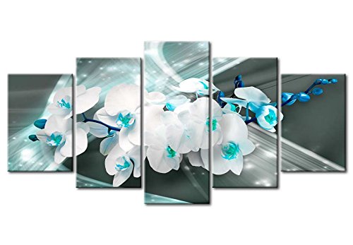 Wall Art Flowers Orchid 5pcs Home Decor Framed Stretched Picture Photo Painting Artwork for Living Room Floral Nature Botanical