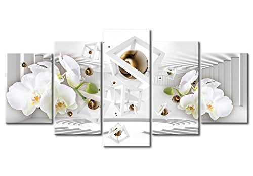 Wall Art Flowers Orchid 5pcs Home Decor Framed Stretched Picture Photo Painting Artwork for Living Room Floral Nature Botanical