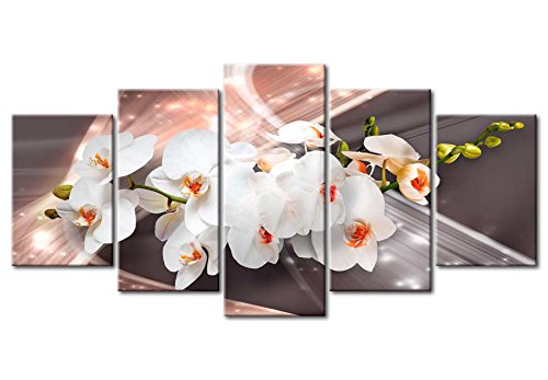 Wall Art Flowers Orchid 5pcs Home Decor Framed Stretched Picture Photo Painting Artwork for Living Room Floral Nature Botanical