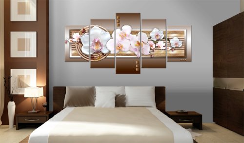 Wall Art Flowers Orchid 5pcs Home Decor Framed Stretched Picture Photo Painting Artwork for Living Room Floral Nature Botanical