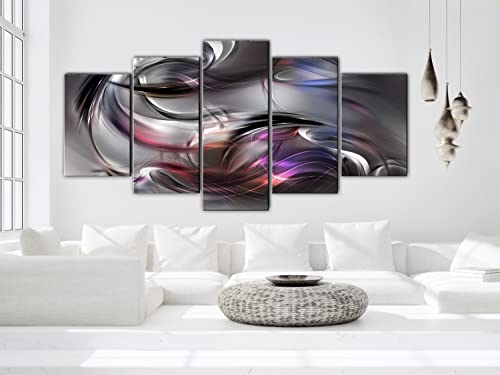 Acoustic Canvas Wall Art Abstract 80x40 in - 5pcs Home Decor Framed Stretched Picture Photo Painting Artwork for Living Room