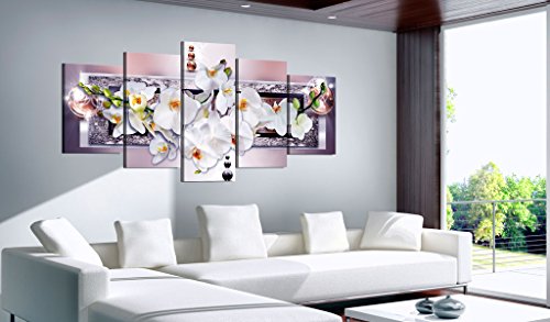 Wall Art Flowers Orchid 5pcs Home Decor Framed Stretched Picture Photo Painting Artwork for Living Room Floral Nature Botanical