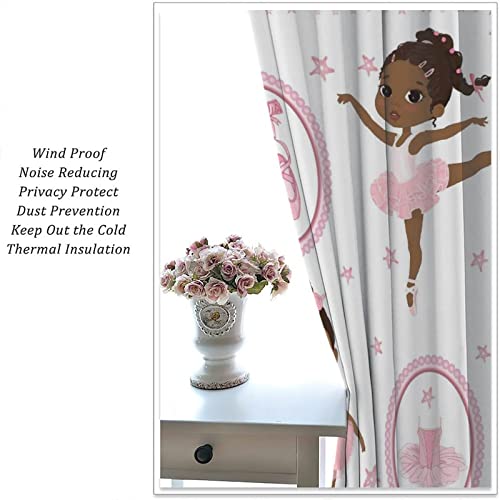 , Black Girl Magic Thermal Insulation Blackout Window Treatments for Bedroom Living Room 42x45 Inch