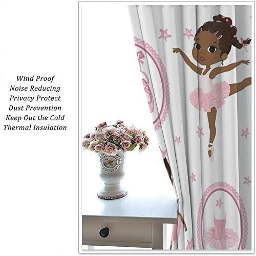 , Black Girl Magic Thermal Insulation Blackout Window Treatments for Bedroom Living Room 42x45 Inch