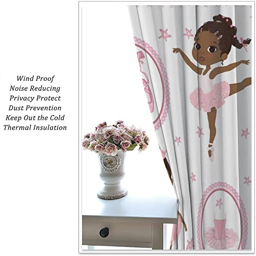 , Black Girl Magic Thermal Insulation Blackout Window Treatments for Bedroom Living Room 42x45 Inch