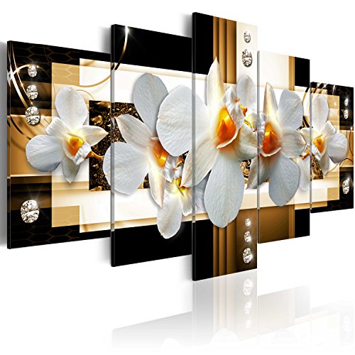 Wall Art Flowers Orchid 5pcs Home Decor Framed Stretched Picture Photo Painting Artwork for Living Room Floral Nature Botanical