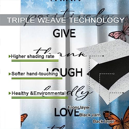 , Black Girl Magic Thermal Insulation Blackout Window Treatments for Bedroom Living Room 42x45 Inch