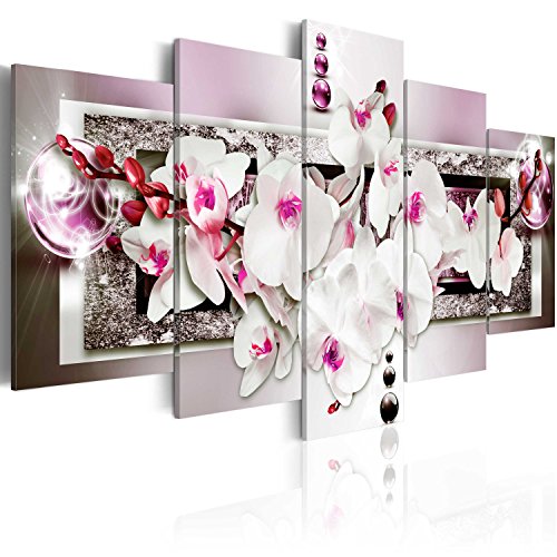 Wall Art Flowers Orchid 5pcs Home Decor Framed Stretched Picture Photo Painting Artwork for Living Room Floral Nature Botanical