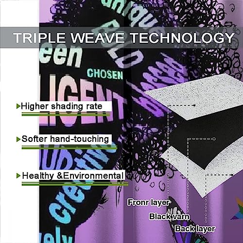 , Black Girl Magic Thermal Insulation Blackout Window Treatments for Bedroom Living Room 42x45 Inch