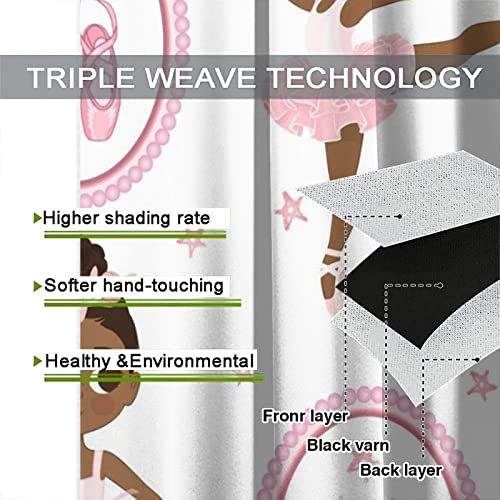 , Black Girl Magic Thermal Insulation Blackout Window Treatments for Bedroom Living Room 42x45 Inch