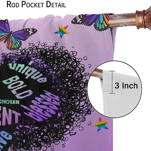 , Black Girl Magic Thermal Insulation Blackout Window Treatments for Bedroom Living Room 42x45 Inch