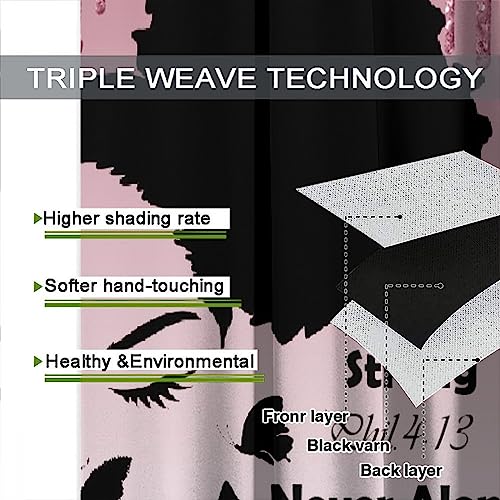 , Black Girl Magic Thermal Insulation Blackout Window Treatments for Bedroom Living Room 42x45 Inch