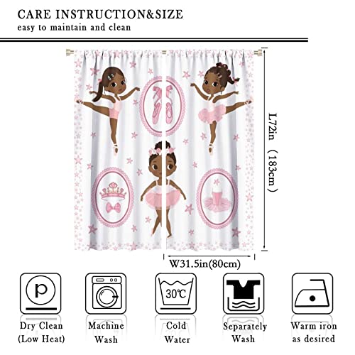 , Black Girl Magic Thermal Insulation Blackout Window Treatments for Bedroom Living Room 42x45 Inch