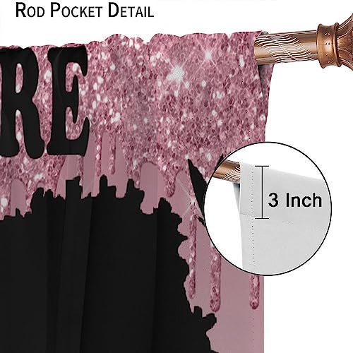 , Black Girl Magic Thermal Insulation Blackout Window Treatments for Bedroom Living Room 42x45 Inch