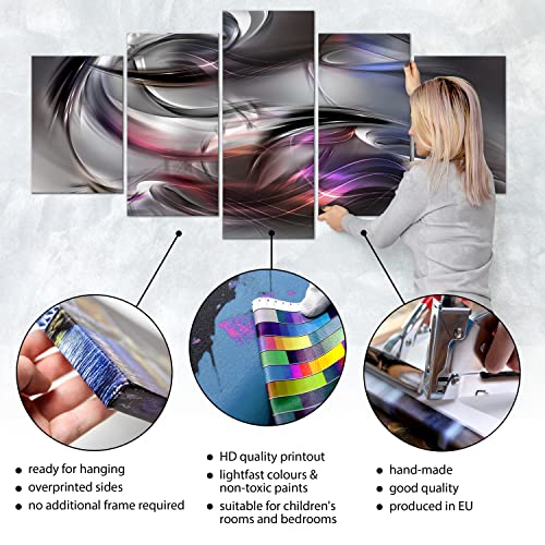 Acoustic Canvas Wall Art Abstract 80x40 in - 5pcs Home Decor Framed Stretched Picture Photo Painting Artwork for Living Room