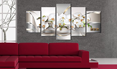 Wall Art Flowers Orchid 5pcs Home Decor Framed Stretched Picture Photo Painting Artwork for Living Room Floral Nature Botanical