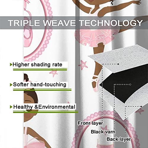 , Black Girl Magic Thermal Insulation Blackout Window Treatments for Bedroom Living Room 42x45 Inch