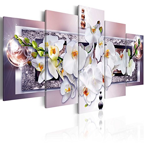 Wall Art Flowers Orchid 5pcs Home Decor Framed Stretched Picture Photo Painting Artwork for Living Room Floral Nature Botanical
