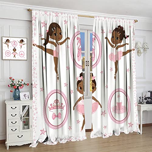 , Black Girl Magic Thermal Insulation Blackout Window Treatments for Bedroom Living Room 42x45 Inch