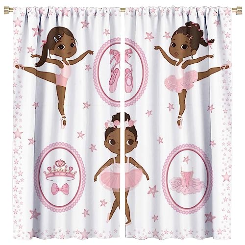 , Black Girl Magic Thermal Insulation Blackout Window Treatments for Bedroom Living Room 42x45 Inch