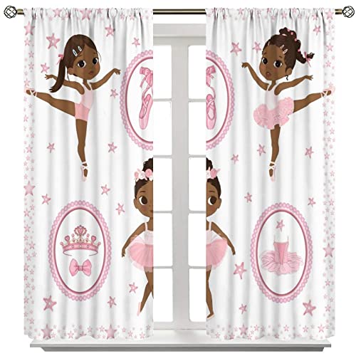 , Black Girl Magic Thermal Insulation Blackout Window Treatments for Bedroom Living Room 42x45 Inch