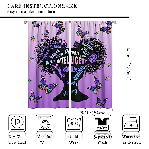 , Black Girl Magic Thermal Insulation Blackout Window Treatments for Bedroom Living Room 42x45 Inch