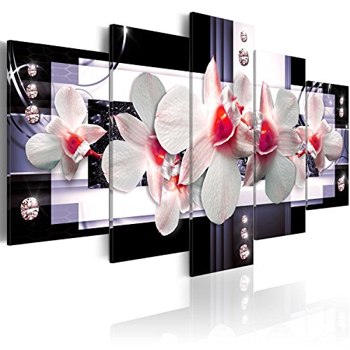 Wall Art Flowers Orchid 5pcs Home Decor Framed Stretched Picture Photo Painting Artwork for Living Room Floral Nature Botanical