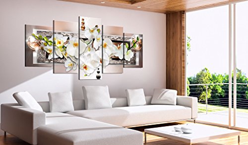 Wall Art Flowers Orchid 5pcs Home Decor Framed Stretched Picture Photo Painting Artwork for Living Room Floral Nature Botanical