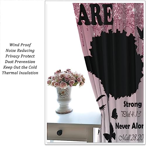 , Black Girl Magic Thermal Insulation Blackout Window Treatments for Bedroom Living Room 42x45 Inch
