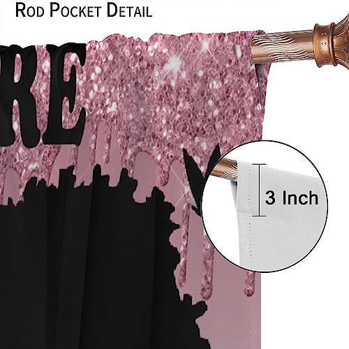 , Black Girl Magic Thermal Insulation Blackout Window Treatments for Bedroom Living Room 42x45 Inch