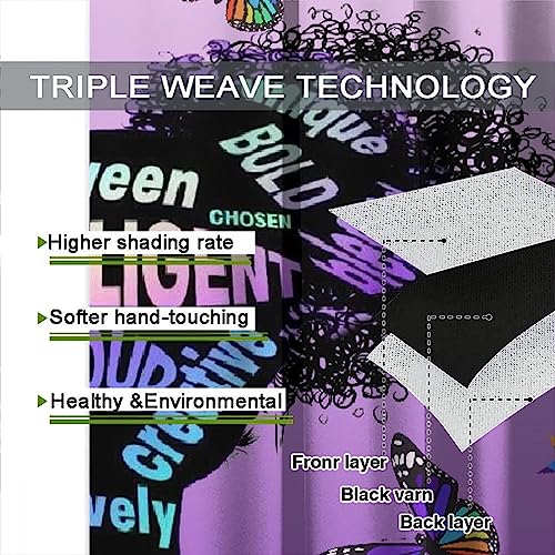 , Black Girl Magic Thermal Insulation Blackout Window Treatments for Bedroom Living Room 42x45 Inch