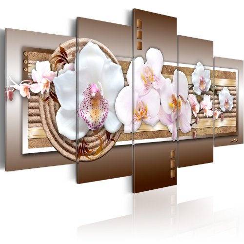 Wall Art Flowers Orchid 5pcs Home Decor Framed Stretched Picture Photo Painting Artwork for Living Room Floral Nature Botanical