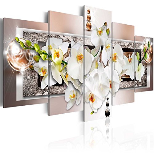 Wall Art Flowers Orchid 5pcs Home Decor Framed Stretched Picture Photo Painting Artwork for Living Room Floral Nature Botanical