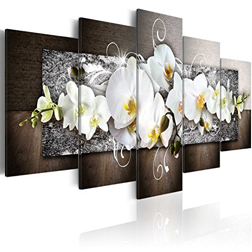 Wall Art Flowers Orchid 5pcs Home Decor Framed Stretched Picture Photo Painting Artwork for Living Room Floral Nature Botanical