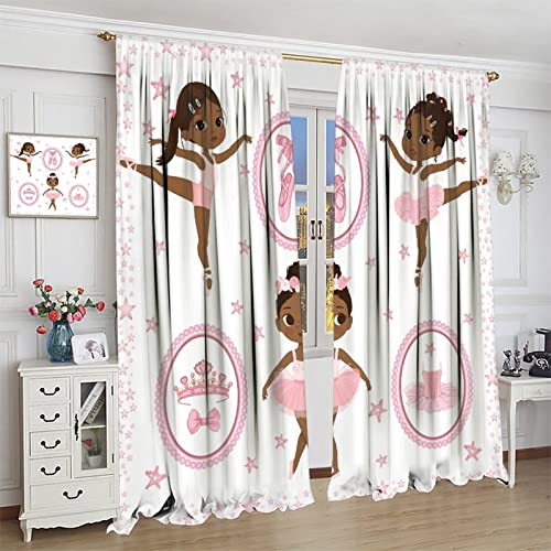 , Black Girl Magic Thermal Insulation Blackout Window Treatments for Bedroom Living Room 42x45 Inch