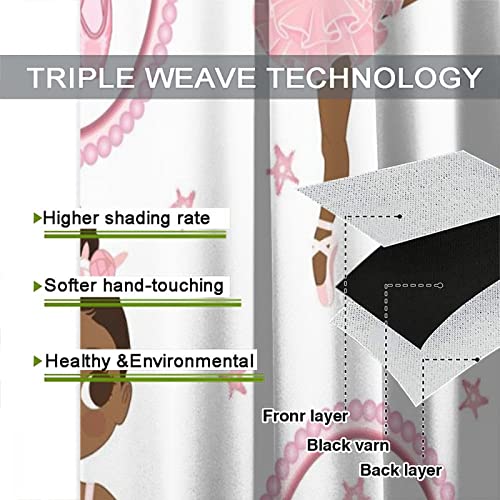 , Black Girl Magic Thermal Insulation Blackout Window Treatments for Bedroom Living Room 42x45 Inch