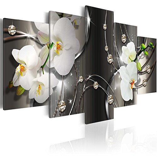 Wall Art Flowers Orchid 5pcs Home Decor Framed Stretched Picture Photo Painting Artwork for Living Room Floral Nature Botanical