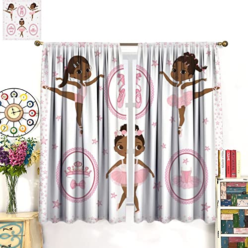 , Black Girl Magic Thermal Insulation Blackout Window Treatments for Bedroom Living Room 42x45 Inch