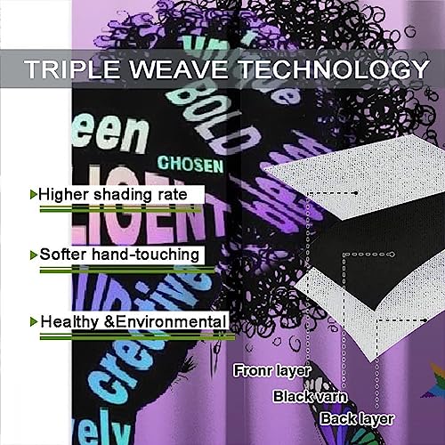 , Black Girl Magic Thermal Insulation Blackout Window Treatments for Bedroom Living Room 42x45 Inch