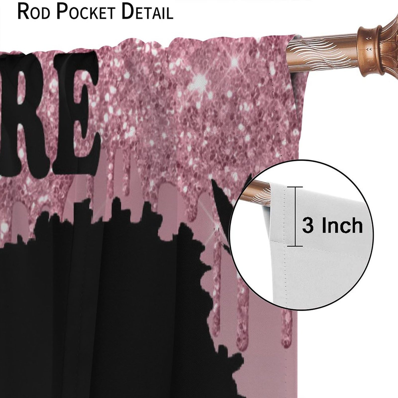 , Black Girl Magic Thermal Insulation Blackout Window Treatments for Bedroom Living Room 42x45 Inch