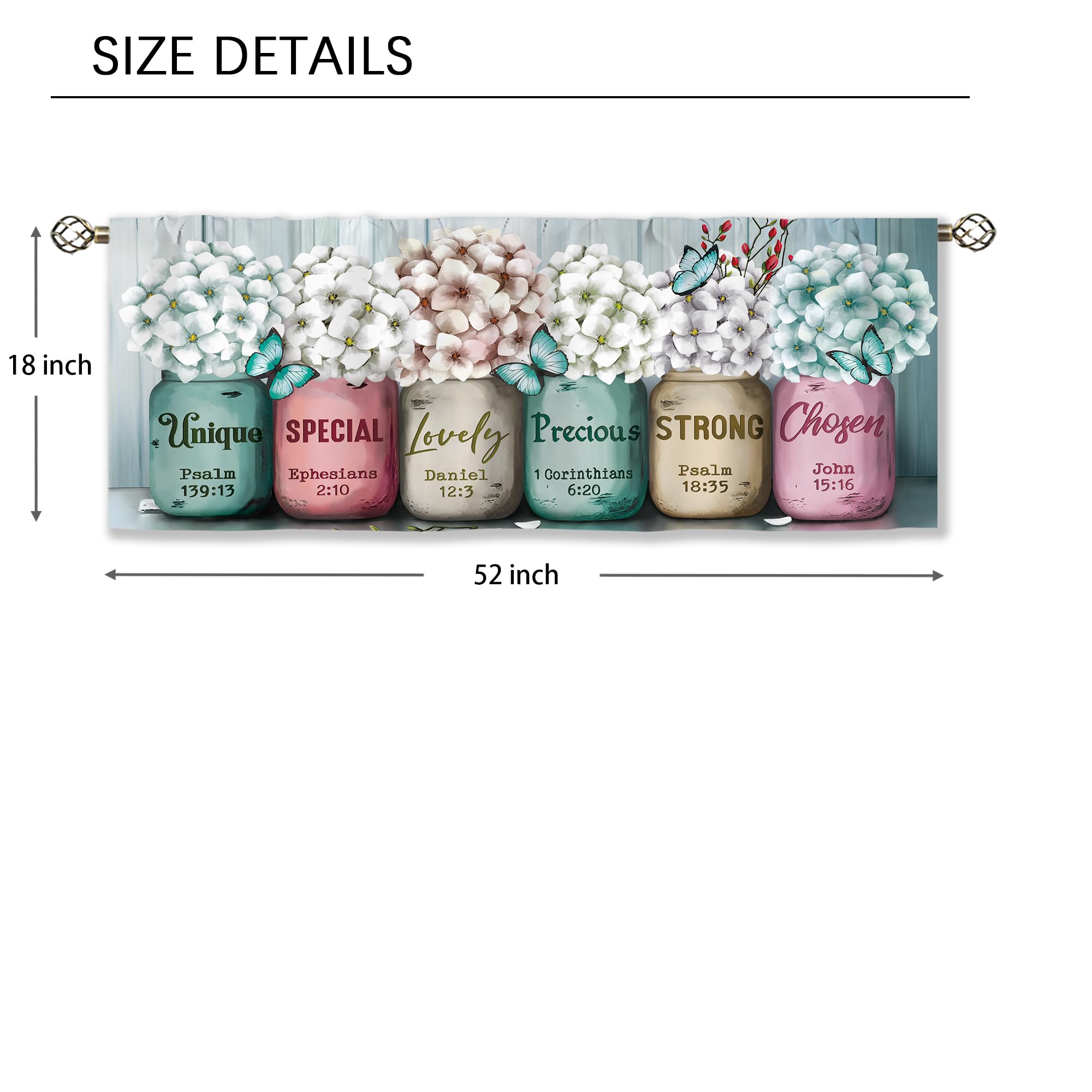 Floral Kitchen Curtains Daisy Rustic Vintage Flower Inspirational Small Short Cafe Window Curtains