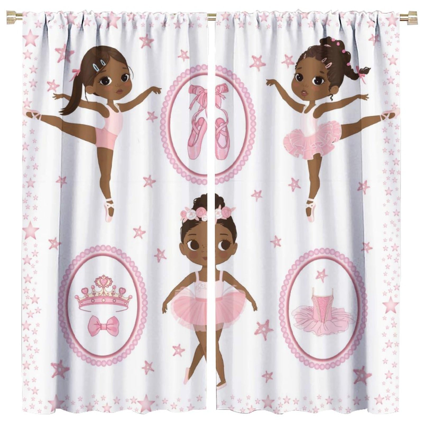 , Black Girl Magic Thermal Insulation Blackout Window Treatments for Bedroom Living Room 42x45 Inch