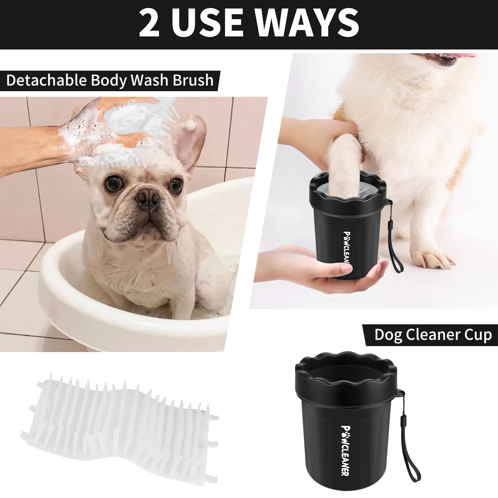 Dog Paw Cleaner, Washer, Buddy Muddy Pet Foot Cleaner for Small Medium Large Breed Dogs/Cats (with 3 absorbent towel)
