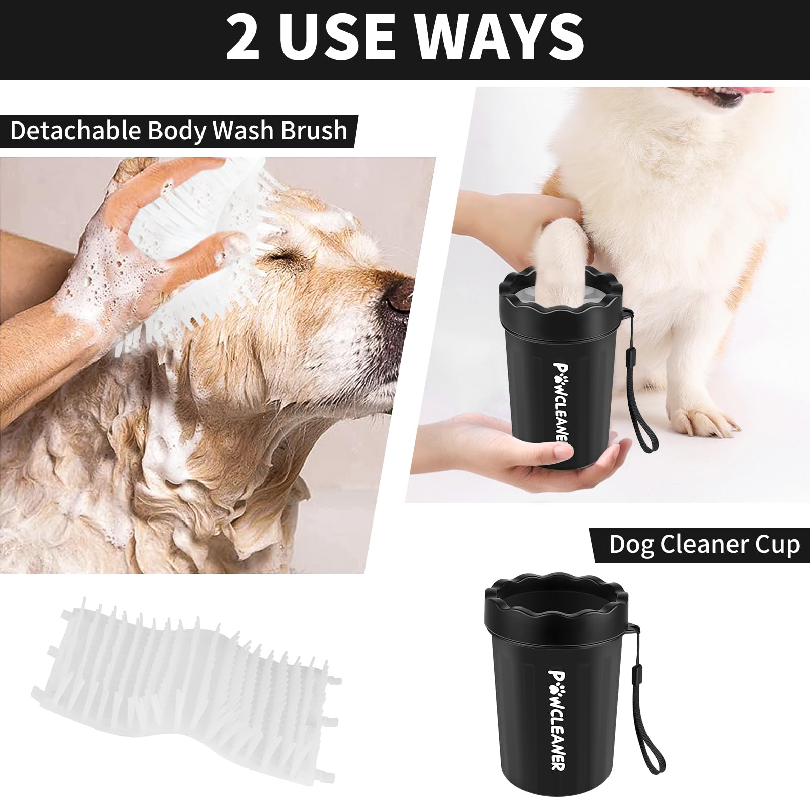Dog Paw Cleaner, Washer, Buddy Muddy Pet Foot Cleaner for Small Medium Large Breed Dogs/Cats (with 3 absorbent towel)