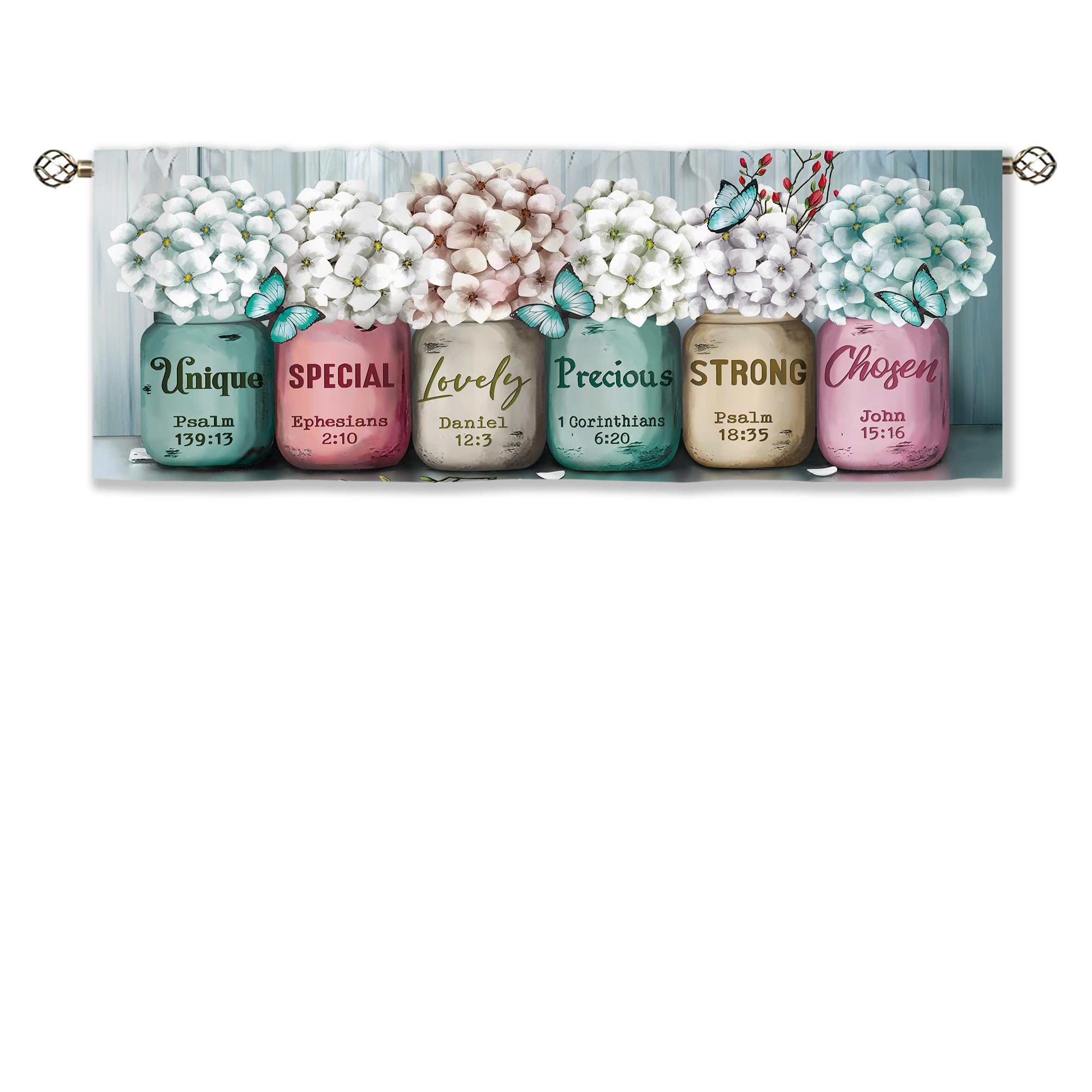 Floral Kitchen Curtains Daisy Rustic Vintage Flower Inspirational Small Short Cafe Window Curtains