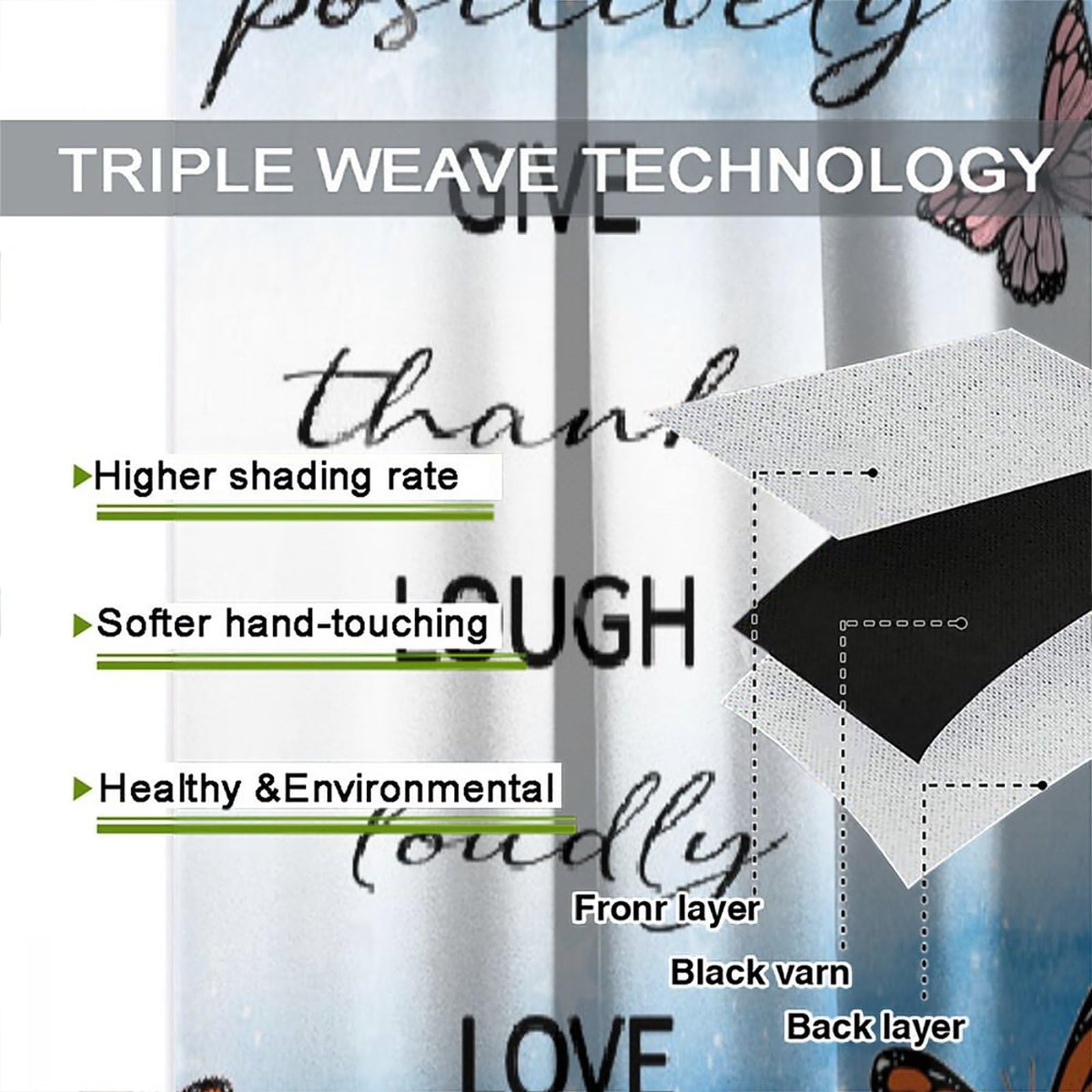 , Black Girl Magic Thermal Insulation Blackout Window Treatments for Bedroom Living Room 42x45 Inch