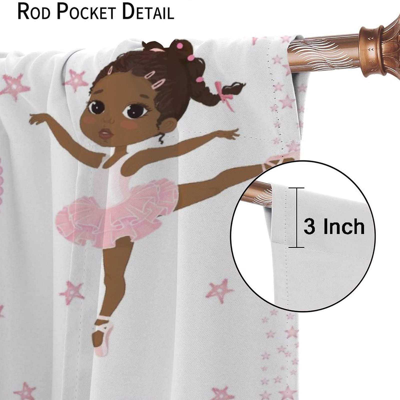 , Black Girl Magic Thermal Insulation Blackout Window Treatments for Bedroom Living Room 42x45 Inch